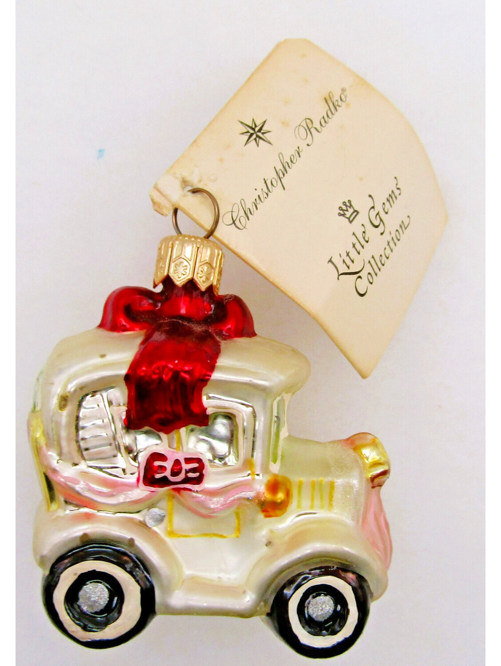 Christopher Radko 1999 June Buggy Gem Ornament with Original Tag and Box